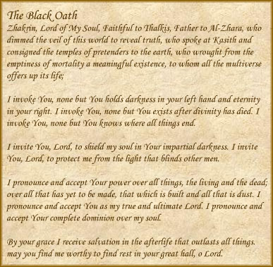 The Black Oath of Zhakrin